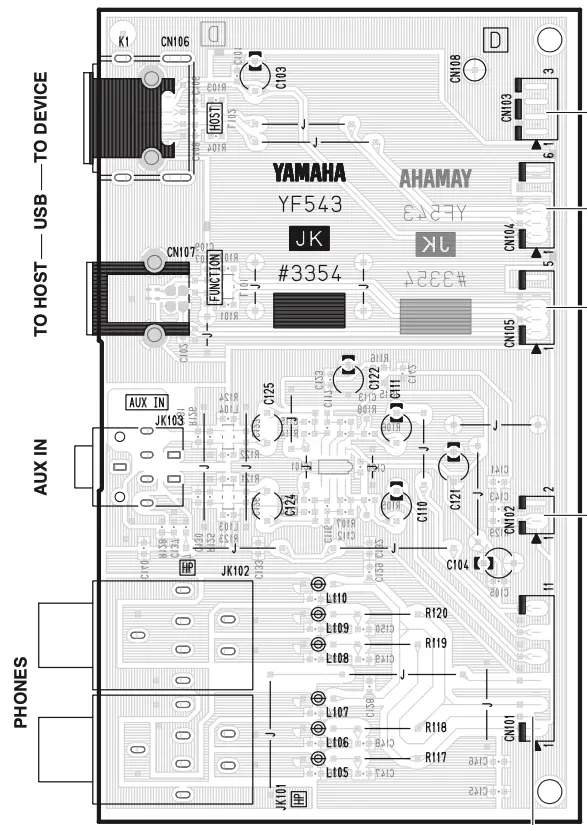 [YAM-CL545-HPUSB] Carte JK prise casque et USB pour CLP535 et CLP545